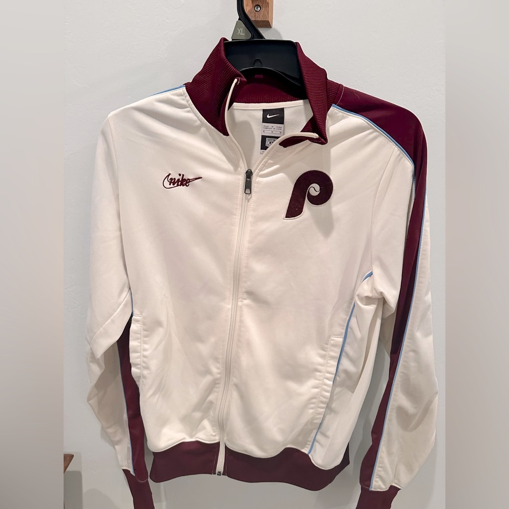 Phillies Vintage Cooperstown Collection Nike Zip Up Jacket.
